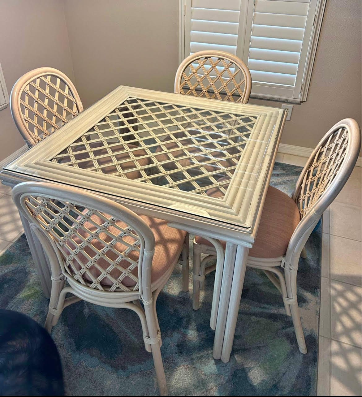 Before: Olive Green Lattice Dining Set