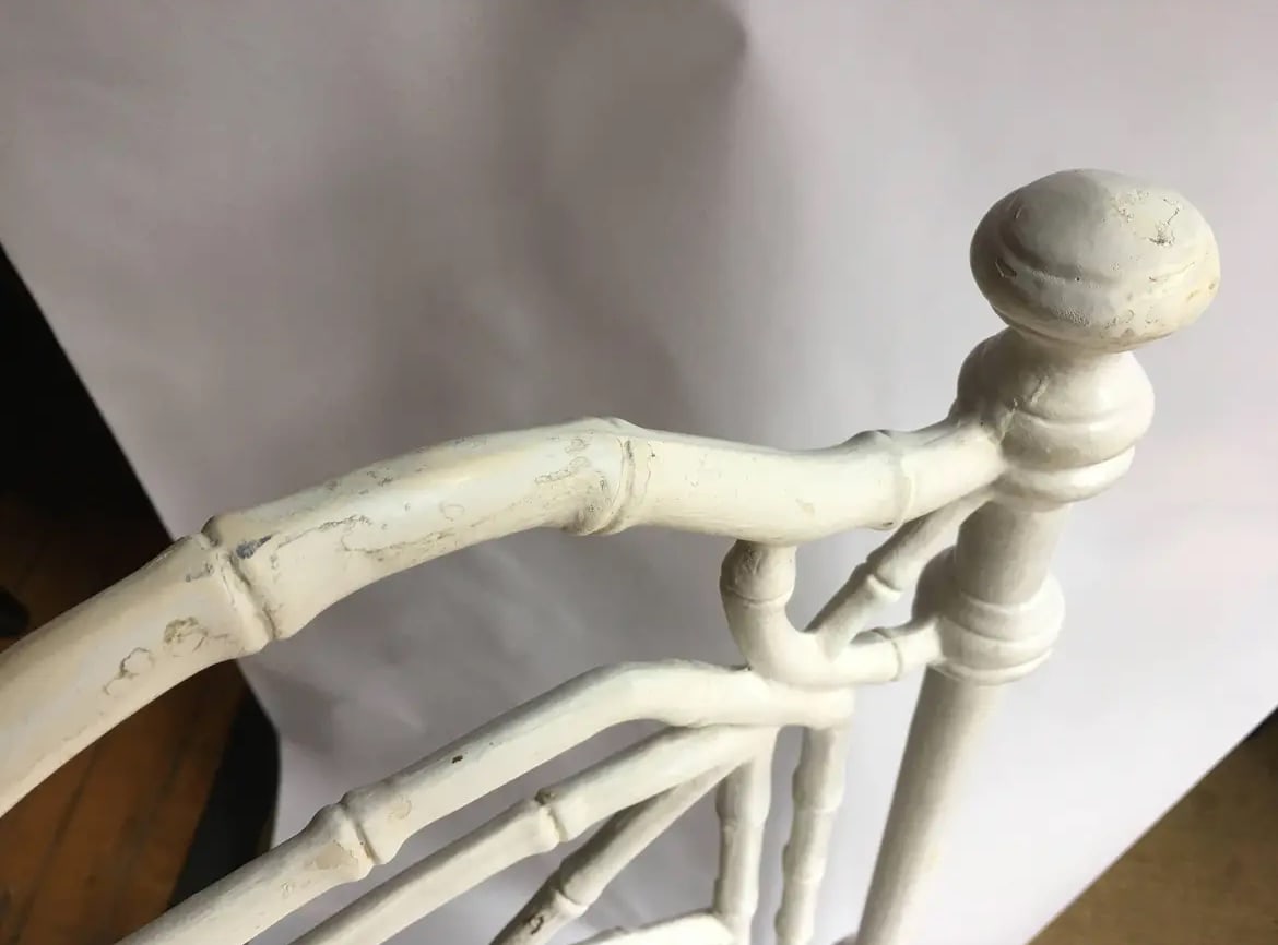 Before: Faux-Bamboo Chair Frames in White